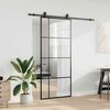 vidaXL Puerta corredera con set herrajes negro 90x205 cm vidrio ESG