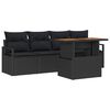 vidaXL Conjunto de sof&aacute; de jard&iacute;n 5 pcs Negro Polirat&aacute;n