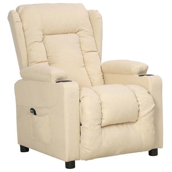 vidaXL Sill&oacute;n elevable tela crema