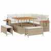 vidaXL Conjunto de sof&aacute;s de jard&iacute;n 8 uds. Beige rat&aacute;n sint&eacute;tico