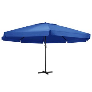 vidaXL Sombrilla de jard&iacute;n con palo de aluminio azul azure 500 cm