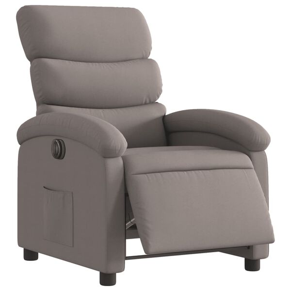 vidaXL Sillón reclinable eléctrico tela gris taupé