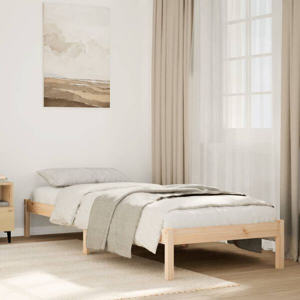 vidaXL Cama extralarga sin colch&oacute;n madera maciza de pino 90x220 cm