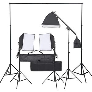 vidaXL Kit de estudio fotogr&aacute;fico con set de luces