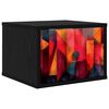 vidaXL Mesita de noche de pared HEESCH Roble Negro 36 x 33 x 25 cm