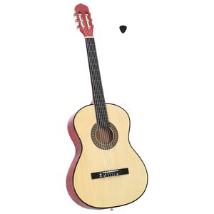 vidaXL Guitarra cl&aacute;sica para principiantes madera tilo negro 4/4 39"