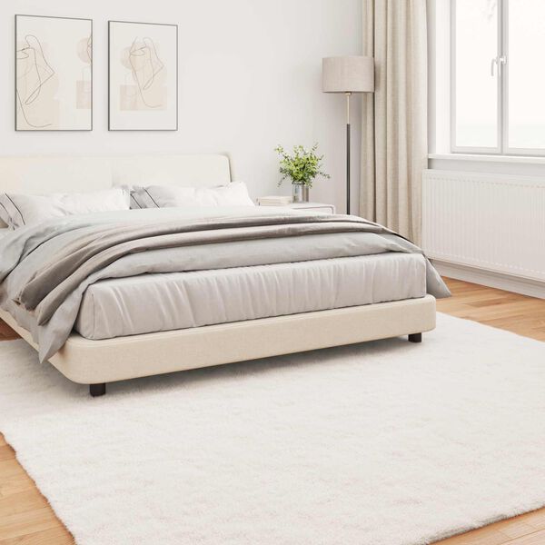 vidaXL Alfombra de Piel Sint&eacute;tica de Conejo Olite Crema 200 x 200 cm