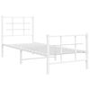 vidaXL Estructura cama sin colch&oacute;n con estribo metal blanco 80x200 cm