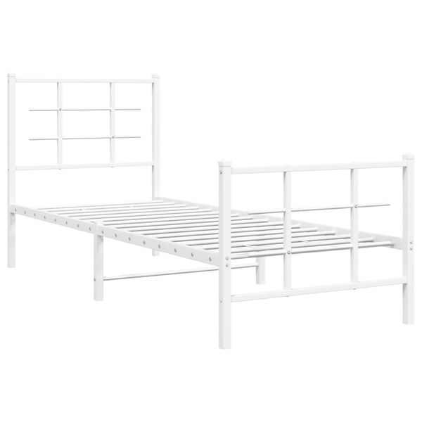 vidaXL Estructura cama sin colch&oacute;n con estribo metal blanco 80x200 cm