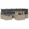 vidaXL Conjunto de sof&aacute; de jard&iacute;n con coj&iacute;n 7 pcs Gris claro Polirat&aacute;n