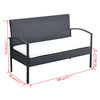 vidaXL Set muebles de jardín 4 piezas y cojines ratán sintético negro