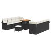 vidaXL Conjunto de sof&aacute;s de jard&iacute;n 11 uds. Negro rat&aacute;n sint&eacute;tico