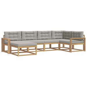 vidaXL Conjunto de sof&aacute;s de exterior 5 pcs Blanco y Gris Claro