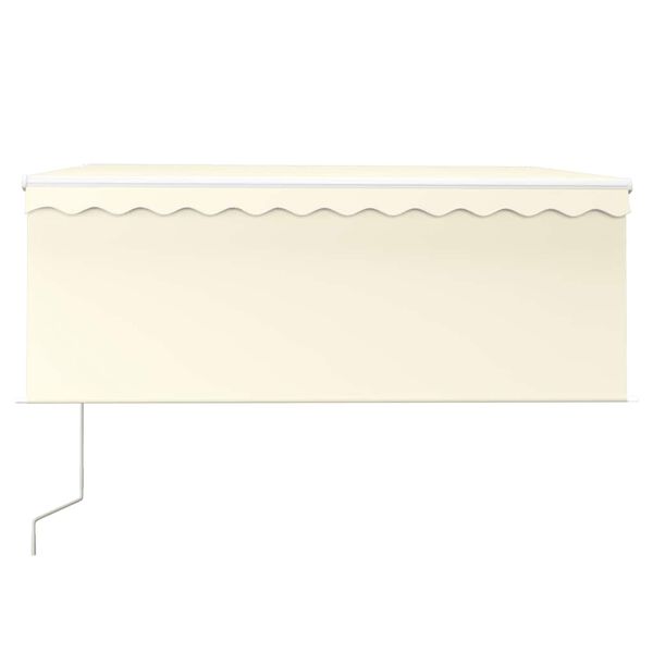 vidaXL Toldo autom&aacute;tico con persiana LED sensor de viento crema 3x2,5m