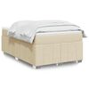 vidaXL Cama box spring con colch&oacute;n tela color crema 120x200 cm