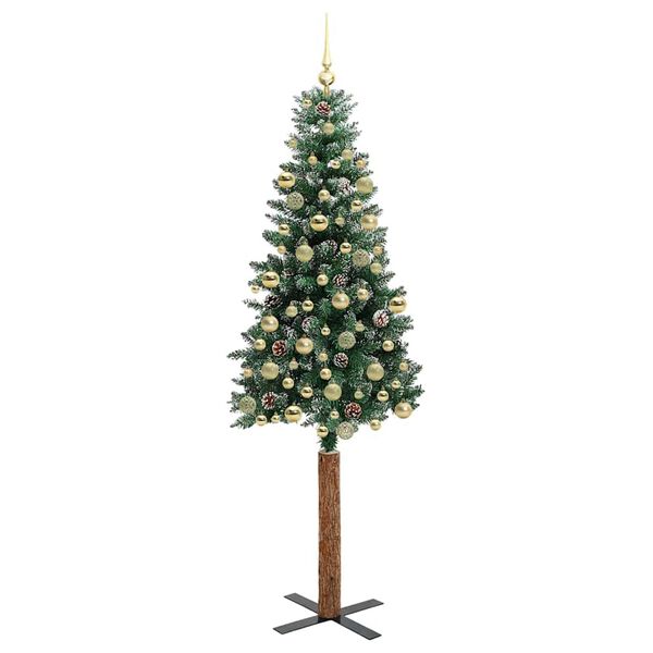 vidaXL &Aacute;rbol de Navidad Delgado con 300 LED con soporte Verde 210 cm