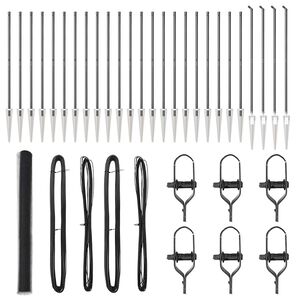 vidaXL Poste de Valla Gris