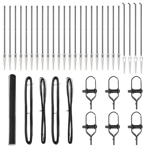 vidaXL Poste de Valla Gris 50 x 1,6 m (malla de 13 mm) Acero y PVC