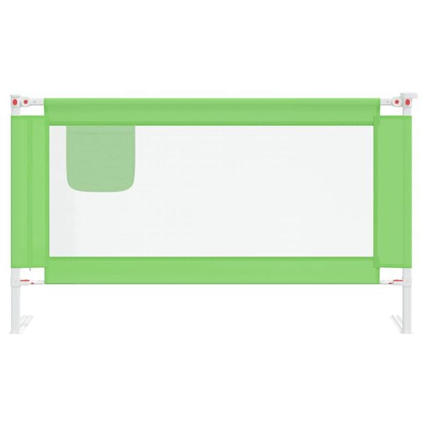 vidaXL Barandilla de seguridad cama de ni&ntilde;o verde tela 140x25 cm