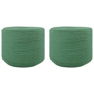 vidaXL Cuerda de Algod&oacute;n 2 uds. 2 mm 100 m Verde 100% Algod&oacute;n