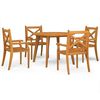 vidaXL Juego de comedor de jard&iacute;n 5 piezas madera maciza de acacia