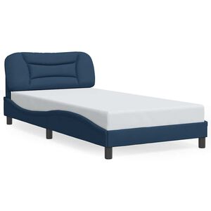 vidaXL Estructura de cama sin colch&oacute;n Hvar tela azul 100x200 cm