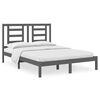 vidaXL Estructura de cama madera maciza de pino doble gris 135x190cm