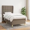 vidaXL Cama box spring con colch&oacute;n tela gris taupe 80x200 cm