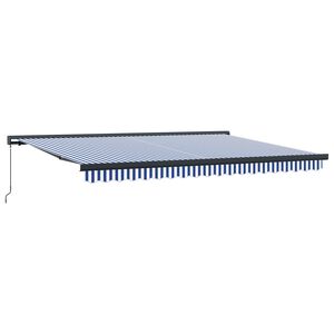 Toldo retr&aacute;ctil Azul y Blanco 400 x 300 cm Lona y Aluminio