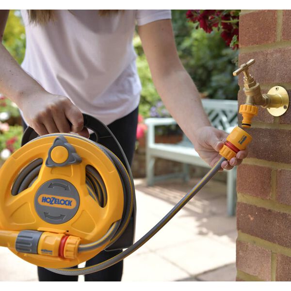 Hozelock Microcarrete de manguera con manguera de 10 m Click & Go