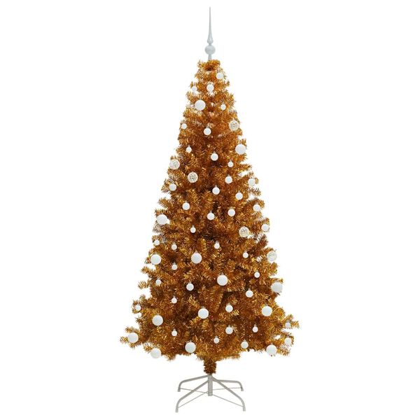 vidaXL &Aacute;rbol de Navidad con 300 LED con soporte Dorado 180 cm PET