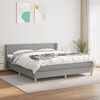 vidaXL Cama box spring con colch&oacute;n tela gris claro 160x200 cm
