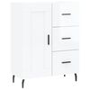 vidaXL Aparador de madera contrachapada blanco brillante 69,5x34x90 cm
