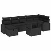 vidaXL Conjunto de sof&aacute; de jard&iacute;n 8 uds. Negro rat&aacute;n sint&eacute;tico