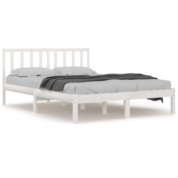 vidaXL Estructura de cama madera maciza blanco Super King 180x200 cm