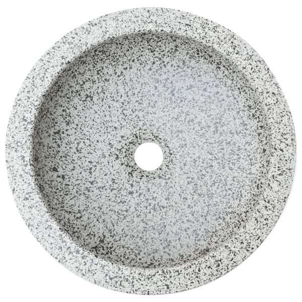 vidaXL Lavabo sobre encimera redondo cer&aacute;mica gris &Phi;41x14 cm