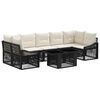 vidaXL Conjunto de sof&aacute;s de jard&iacute;n 8 uds. Negro y Blanco Crema