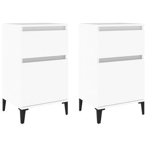 vidaxL Mesitas de noche blancas 2 uds 40x35x70 cm