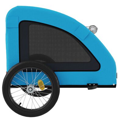 vidaXL Remolque de bicicleta mascotas hierro tela Oxford azul