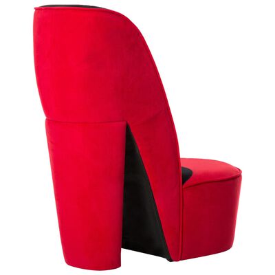 vidaXL Sillón con forma de zapato de tacón terciopelo rojo