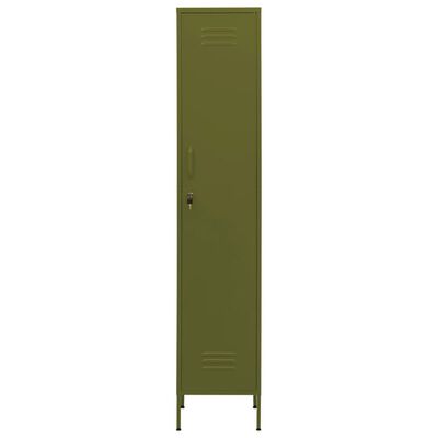 vidaXL Armario taquilla de acero verde oliva 35x46x180 cm