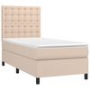 vidaXL Cama box spring colch&oacute;n LED cuero sint&eacute;tico capuchino 100x200cm
