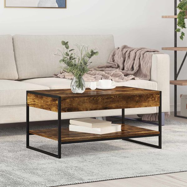 vidaXL Mesa de Caf&eacute; Roble Humo 80 x 50 x 40 cm Madera contrachapada