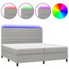 vidaXL Cama box spring con colch&oacute;n tela y LED gris claro 200x200 cm