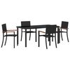 vidaXL Conjunto de Comedor de Jard&iacute;n 5 uds. Negro