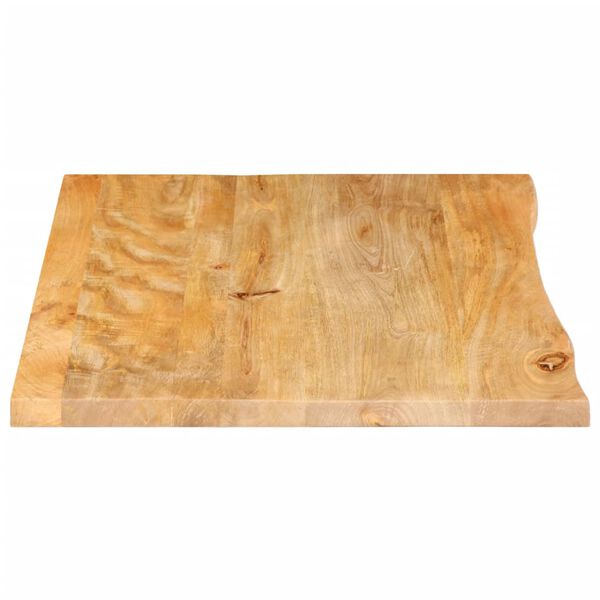 vidaXL Tablero de mesa borde natural madera maciza mango 90x60x3,8 cm