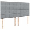 vidaXL Cama box spring con colch&oacute;n tela gris claro 200x200 cm