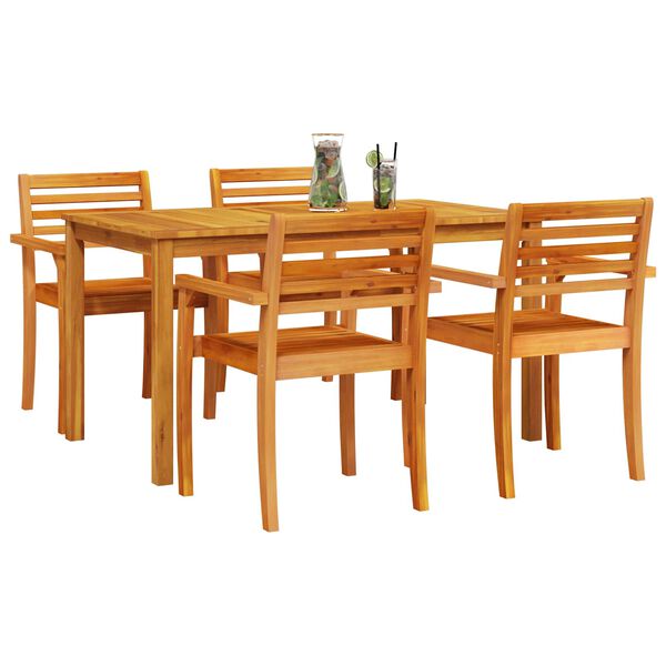 vidaXL Conjunto de Comedor de Jard&iacute;n 5 pcs Marr&oacute;n