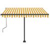 vidaXL Toldo de pie retráctil manual amarillo y blanco 350x250 cm