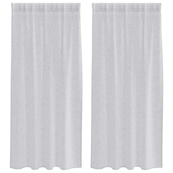 vidaXL Cortina de Voilé 2 pcs Gris Claro 175 x 140 cm Poliéster